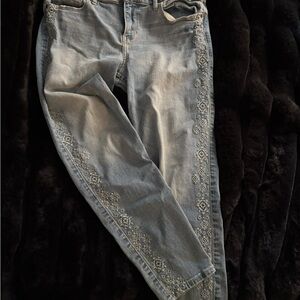 Abercrombie & Fitch Light Blue Skinny Jeans with Embroidery